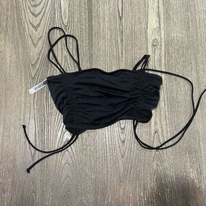 NWOT PINK Victoria’s Secret Swim Bandue Bikini Top Ruched Ribbed Black Size M